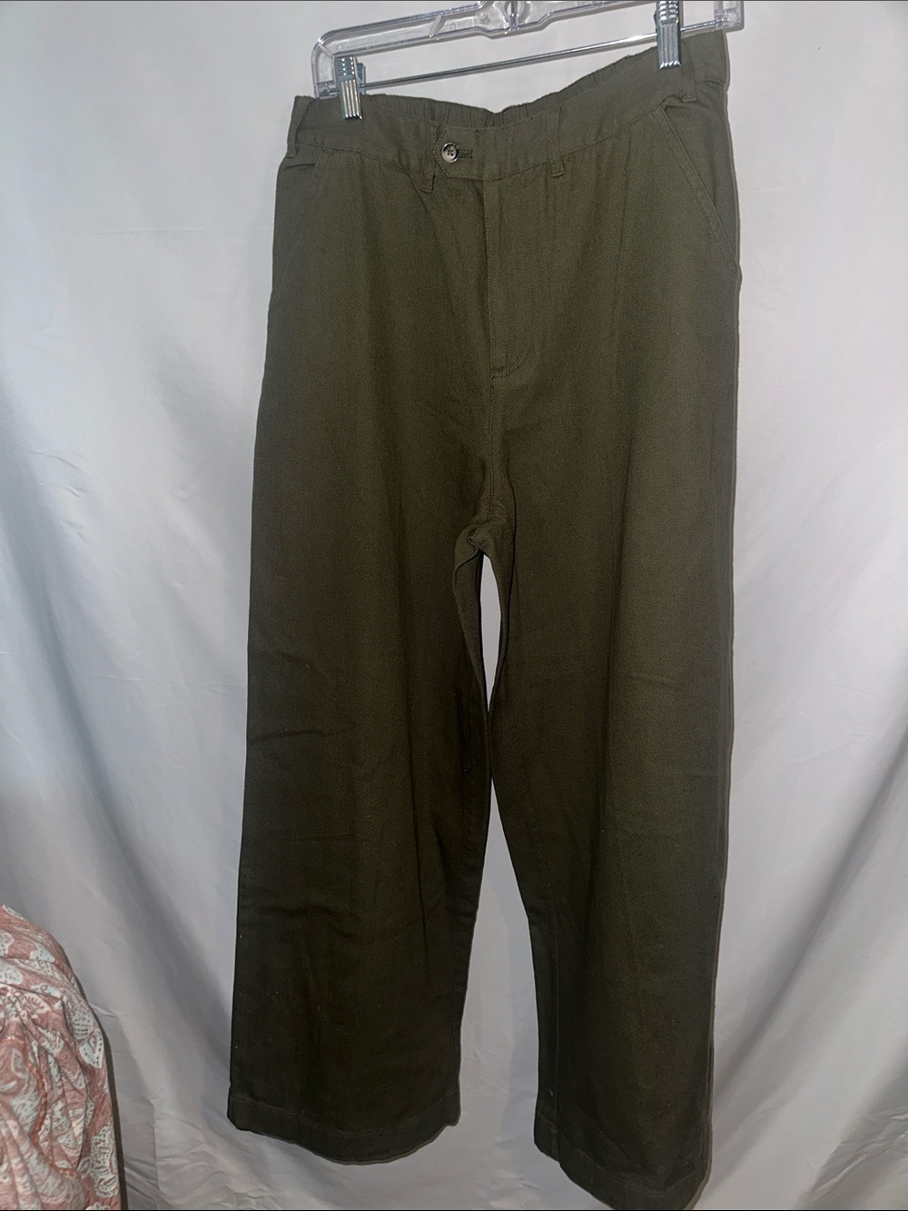 Treasure & Bond Olive Green Wide-Leg Women's Pants